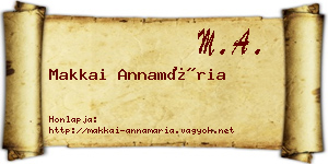 Makkai Annamária névjegykártya